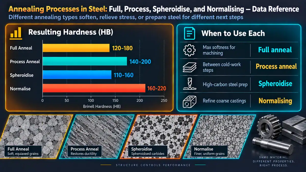 Stress Relieving — Annealing Processes in Steel: Full, Process, Spheroidise, and Normalising