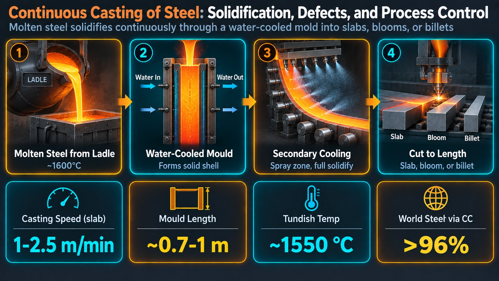 The Continuous Casting Process: Overview — Continuous Casting of Steel: Solidification, Defects, and Process Control