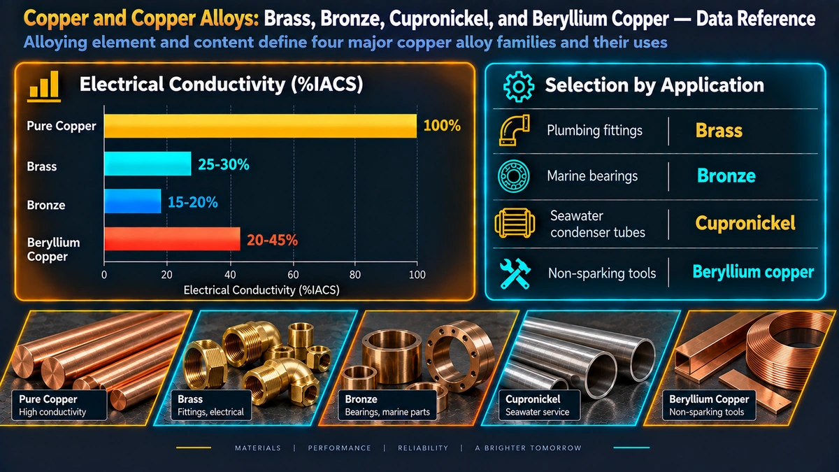 Copper Alloy Family Quick-Reference — Copper and Copper Alloys: Brass, Bronze, Cupronickel, and Beryllium Copper