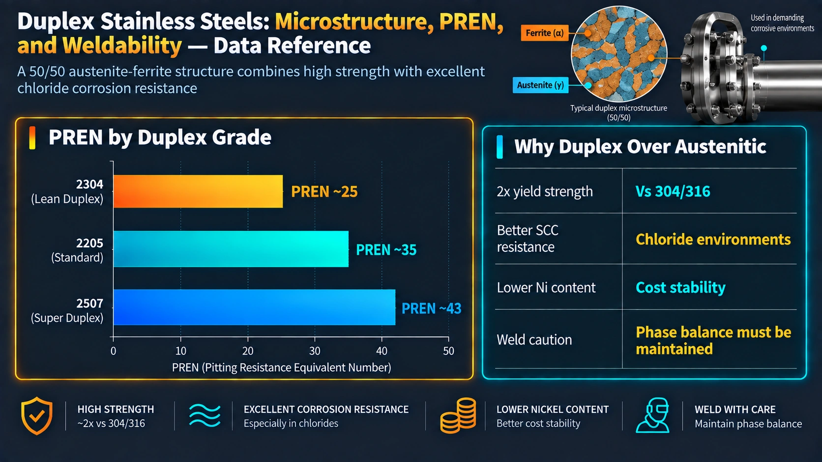 Welding Metallurgy of Duplex Stainless Steel — Duplex Stainless Steels: Microstructure, PREN, and Weldability