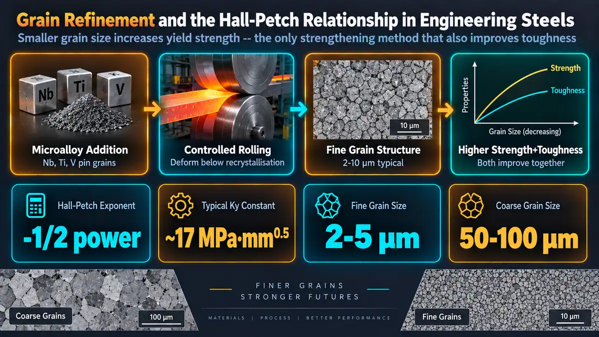 The Physical Mechanism: Dislocation Pile-Up at Grain Boundaries — Grain Refinement and the Hall-Petch Relationship in Engineering Steels