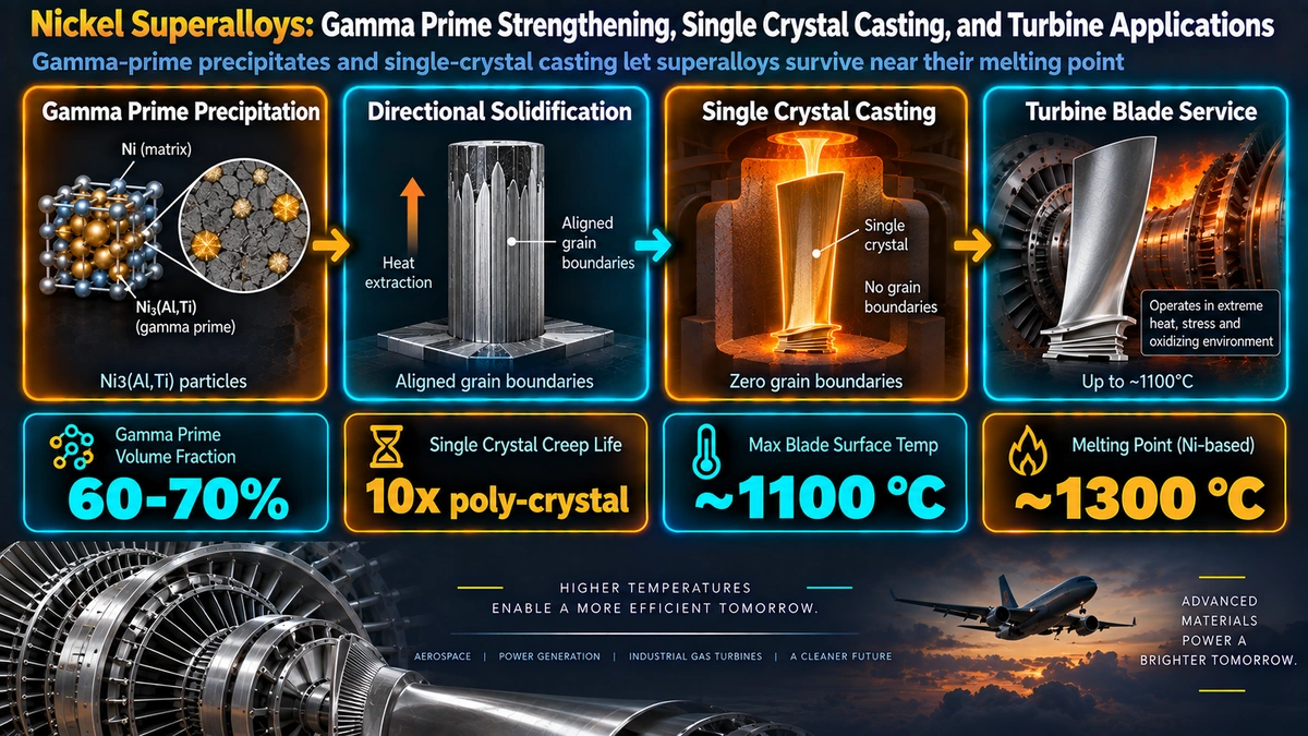 Composition and Alloy Generations — Nickel Superalloys: Gamma Prime Strengthening, Single Crystal Casting, and Turbine Applications