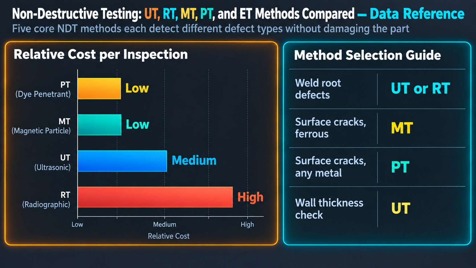 7. NDT Method Selection — Decision Framework — Non-Destructive Testing: UT, RT, MT, PT, and ET Methods Compared