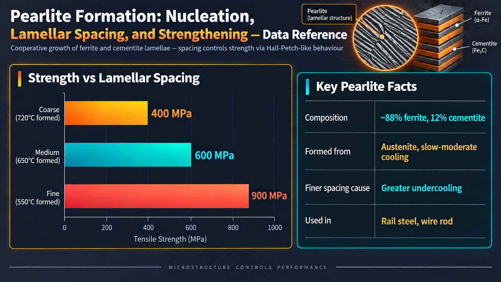 Pearlite Strengthening Mechanisms — Pearlite Formation: Nucleation, Lamellar Spacing, and Strengthening