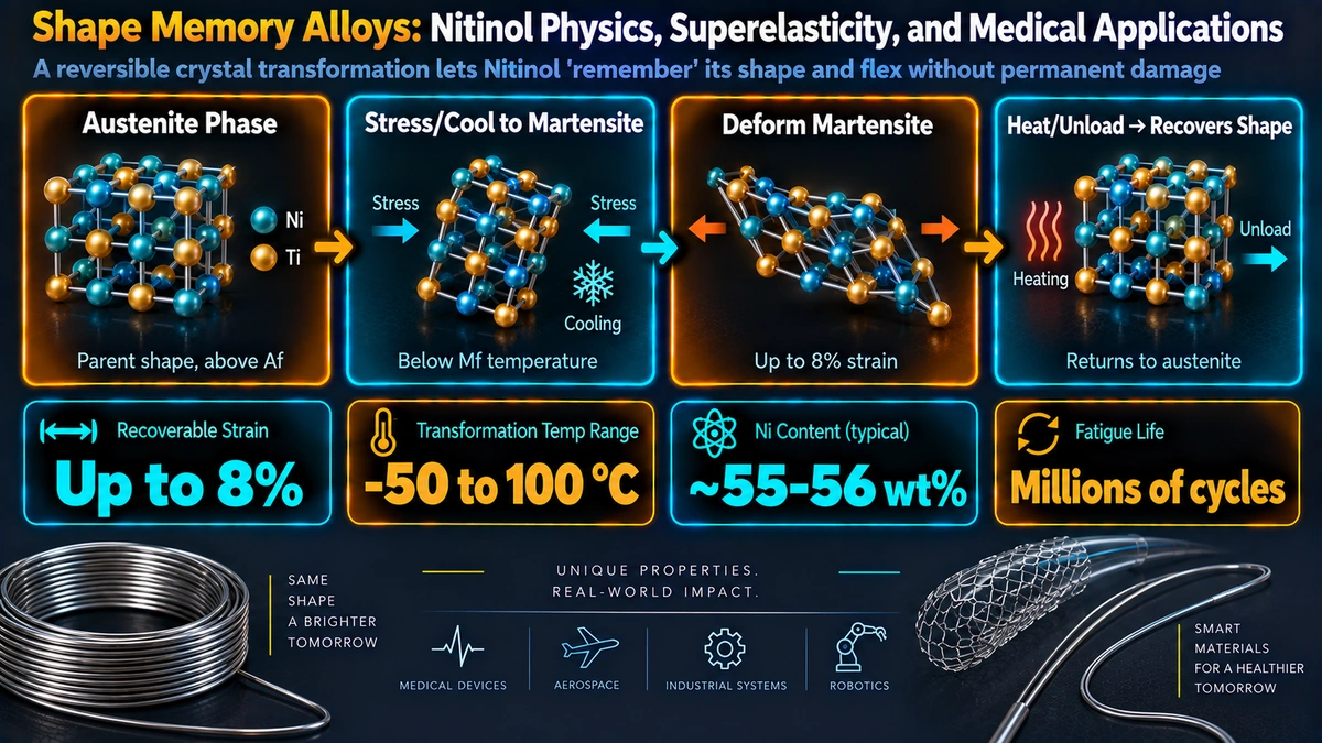 Crystal Structure of NiTi: Austenite and Martensite Phases — Shape Memory Alloys: Nitinol Physics, Superelasticity, and Medical Applications
