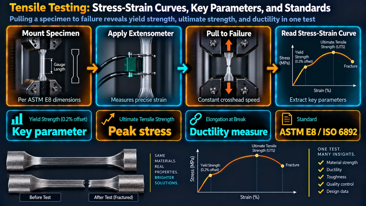 Fundamental Principles of the Tensile Test — Tensile Testing: Stress-Strain Curves, Key Parameters, and Standards