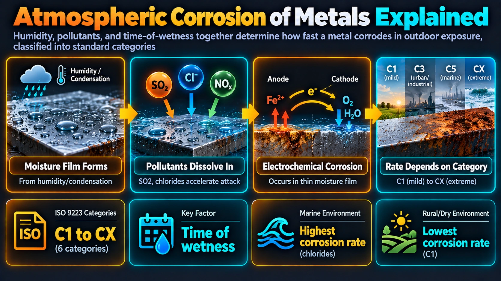 The Thin-Film Electrochemical Mechanism — Atmospheric Corrosion of Metals Explained