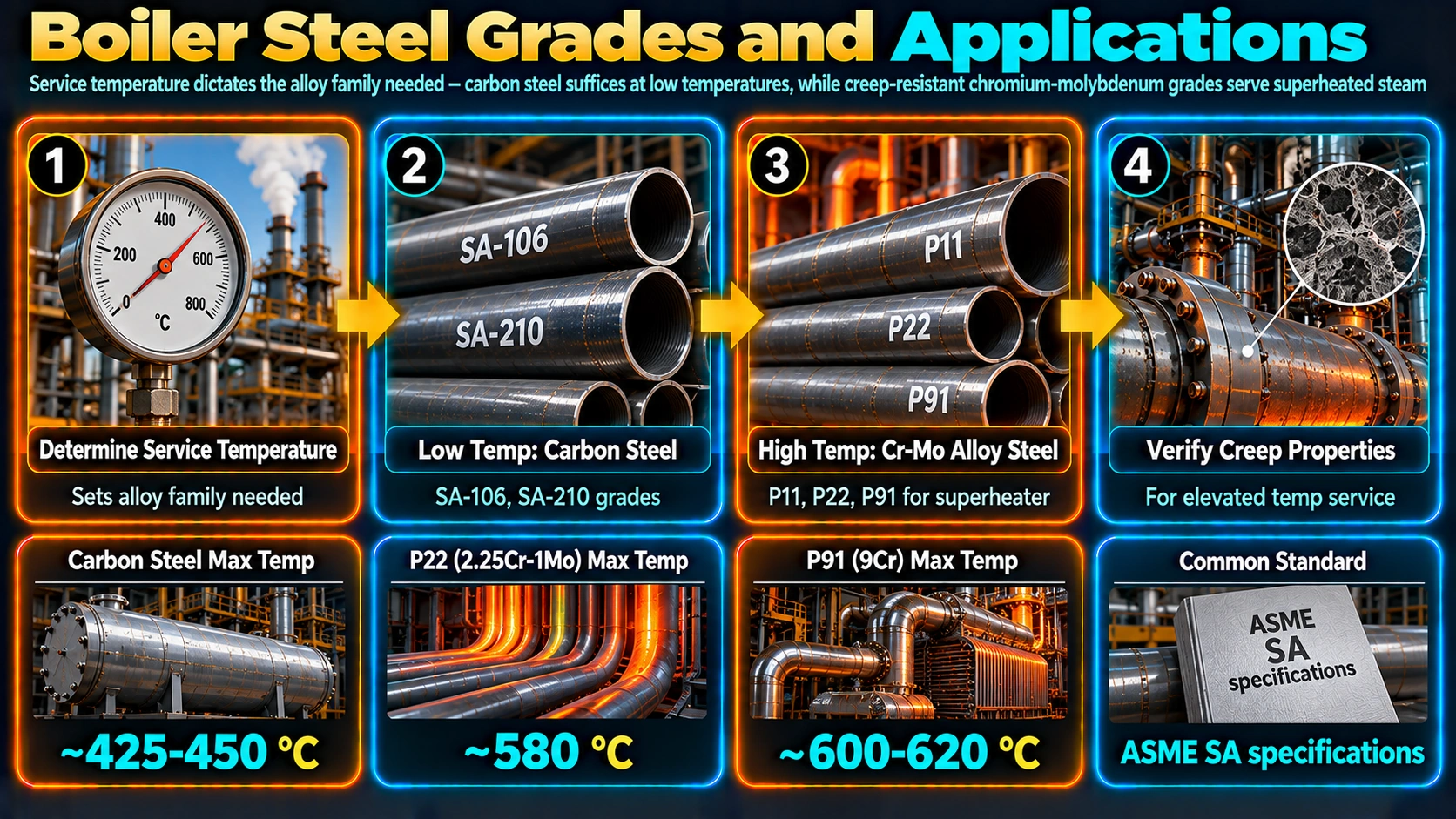 1. Why Boiler Steel Selection Varies by Zone — Boiler Steel Grades and Applications
