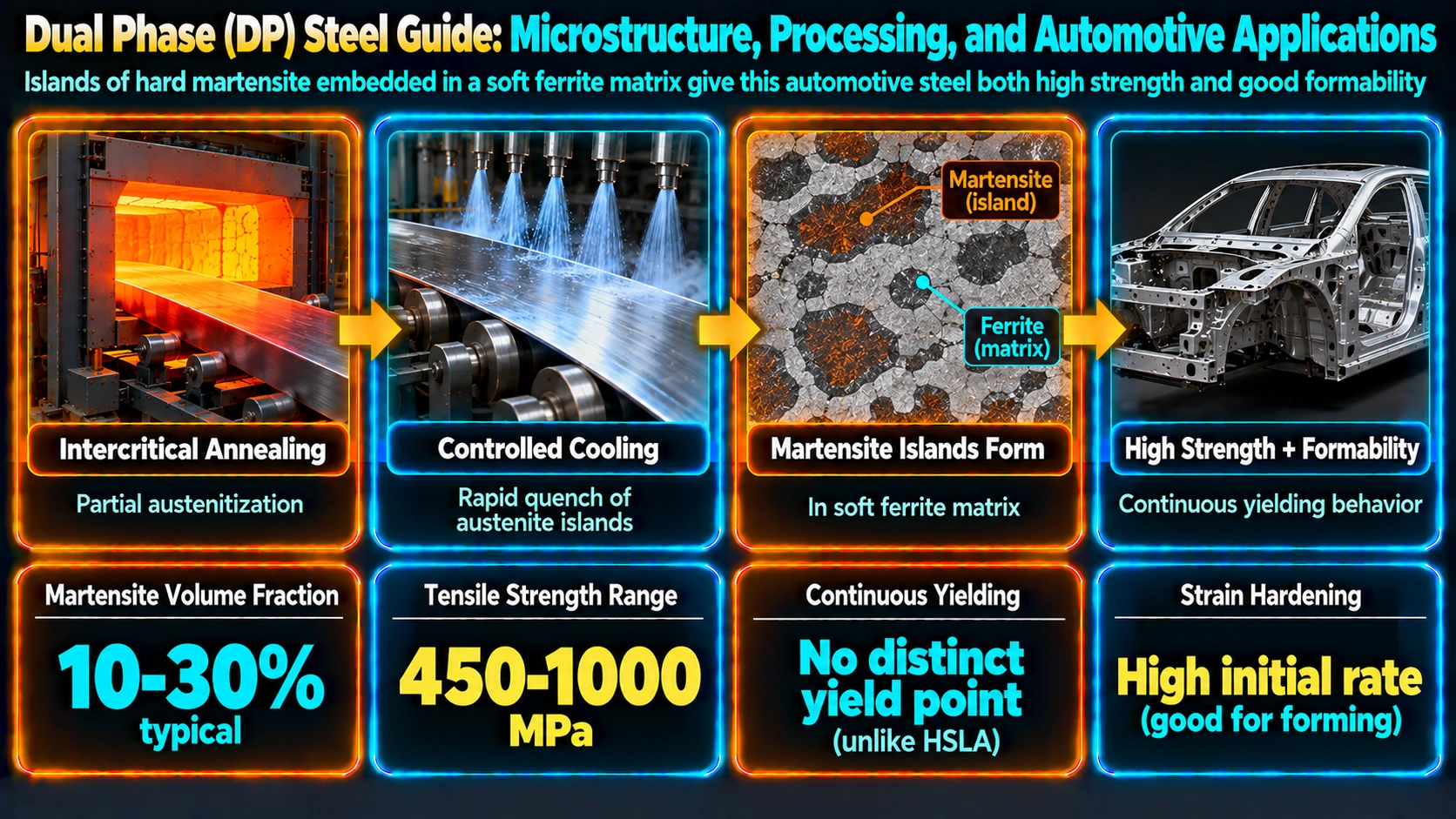 Microstructure and Strengthening Mechanism — Dual Phase (DP) Steel Guide: Microstructure, Processing, and Automotive Applications