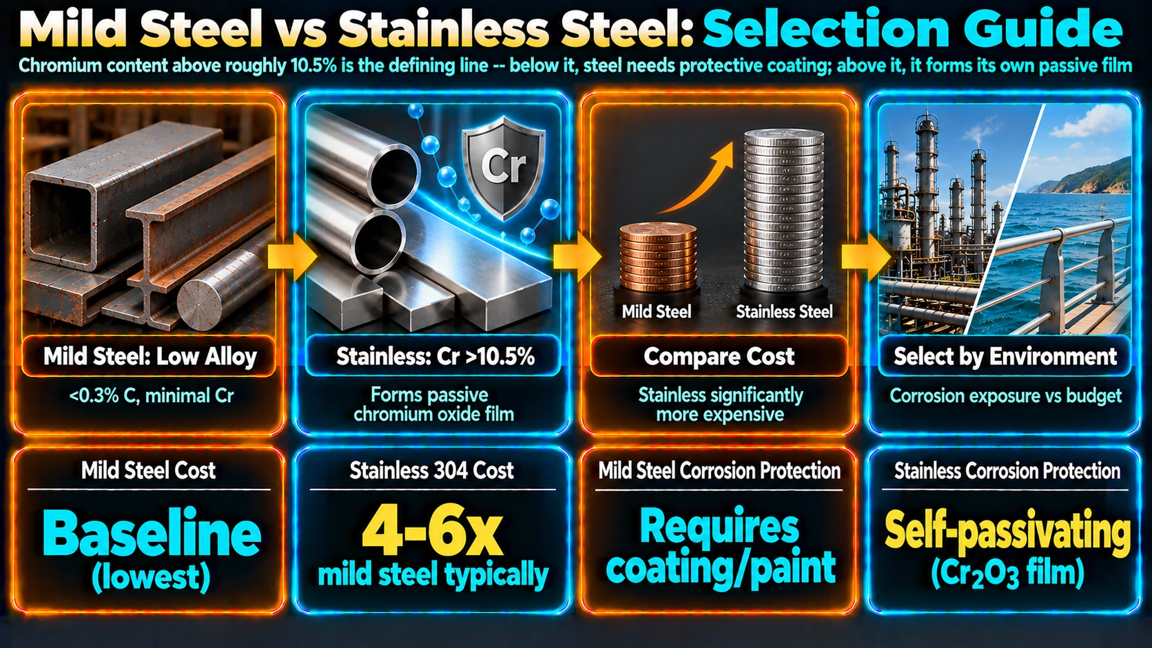 What Is Mild Steel? — Mild Steel vs Stainless Steel: Selection Guide