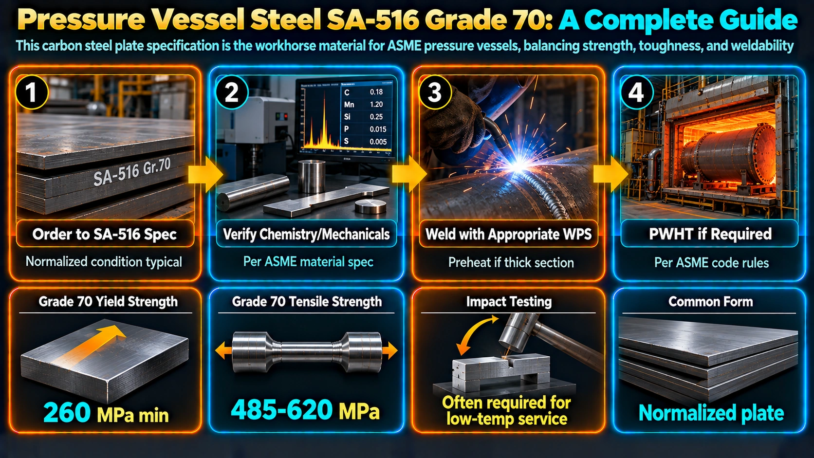 1. What Is SA-516 Grade 70? — Pressure Vessel Steel SA-516 Grade 70: A Complete Guide