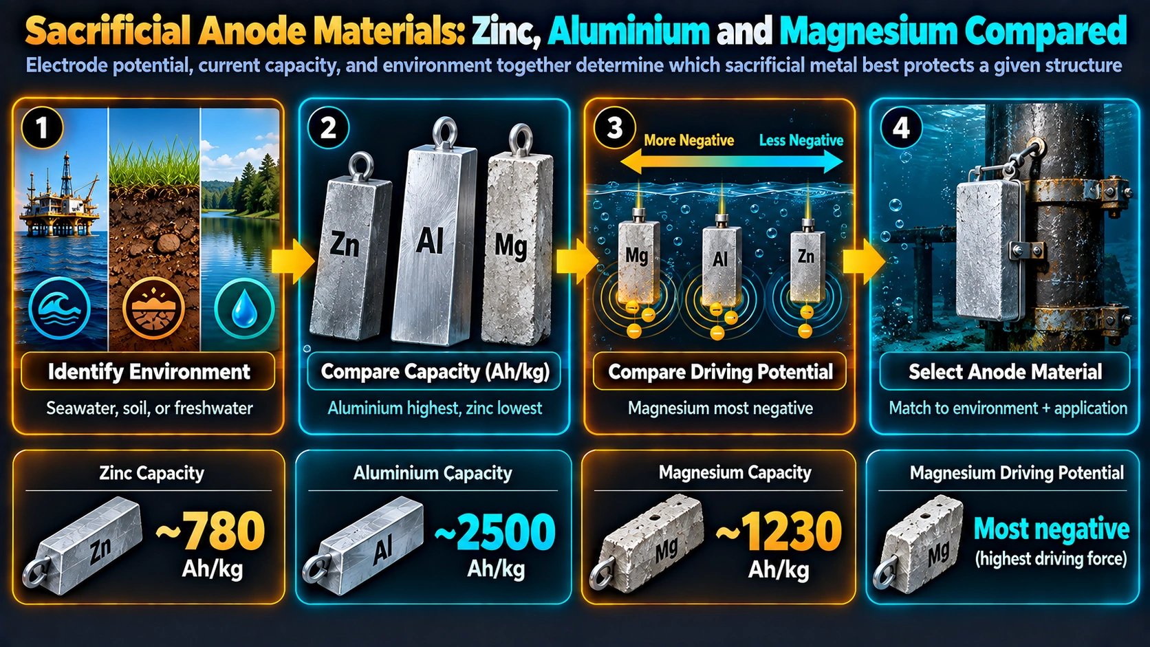 How Galvanic Cathodic Protection Works — Sacrificial Anode Materials: Zinc, Aluminium and Magnesium Compared